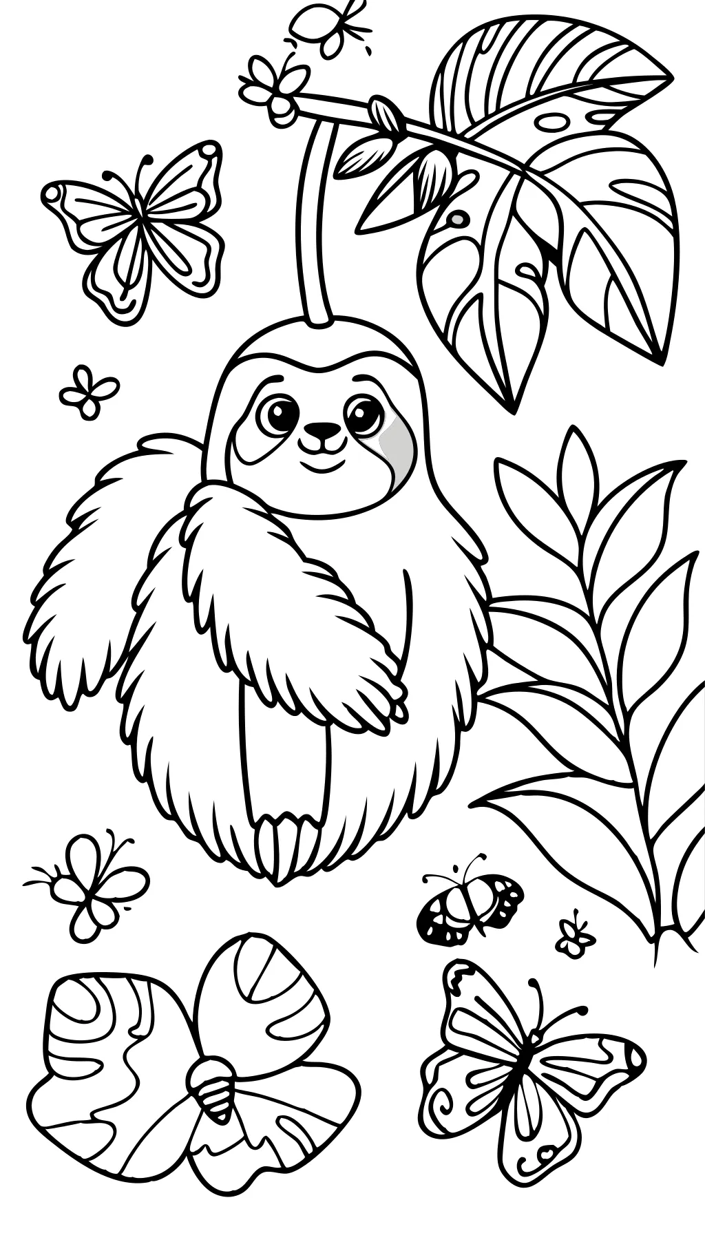 sloth coloring page